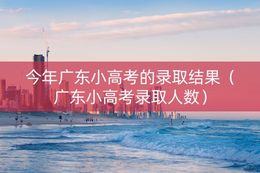 今年广东小高考的录取结果（广东小高考录取人数）