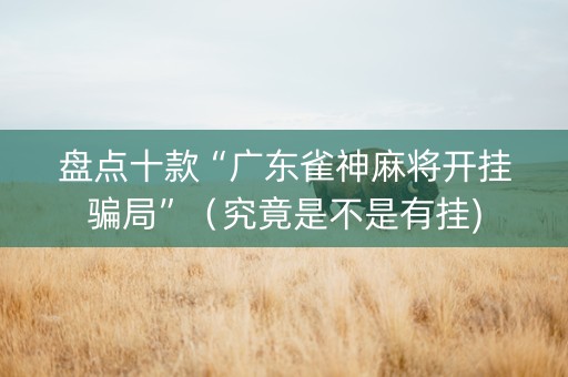 盘点十款“广东雀神麻将开挂骗局”（究竟是不是有挂)