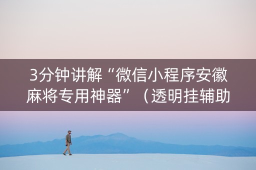 3分钟讲解“微信小程序安徽麻将专用神器”（透明挂辅助器)
