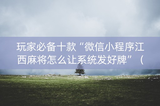 玩家必备十款“微信小程序江西麻将怎么让系统发好牌”（必赢神器免费安装)