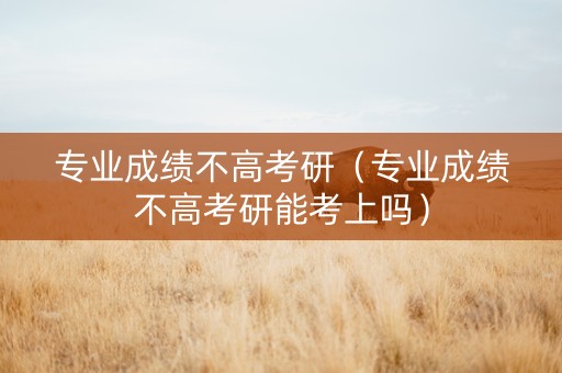 专业成绩不高考研（专业成绩不高考研能考上吗）