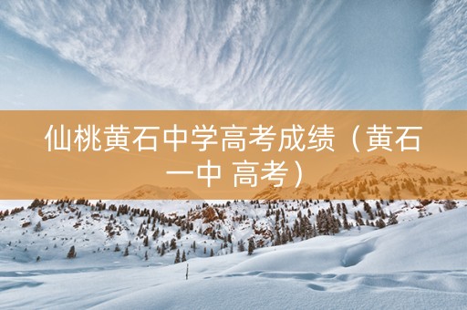 仙桃黄石中学高考成绩（黄石一中 高考）