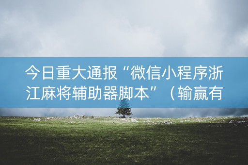 今日重大通报“微信小程序浙江麻将辅助器脚本”（输赢有什么规律)