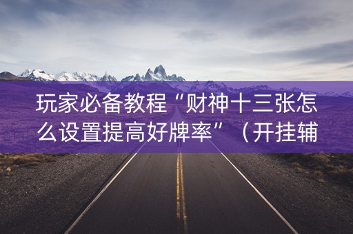 玩家必备教程“财神十三张怎么设置提高好牌率”（开挂辅助脚本)