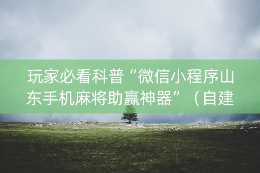 玩家必看科普“微信小程序山东手机麻将助赢神器”（自建房怎么赢)