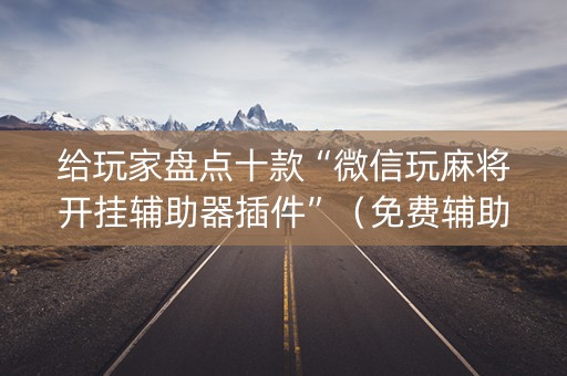给玩家盘点十款“微信玩麻将开挂辅助器插件”（免费辅助)