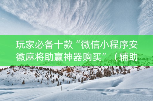 玩家必备十款“微信小程序安徽麻将助赢神器购买”（辅助神器免费)