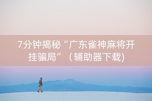 7分钟揭秘“广东雀神麻将开挂骗局”（辅助器下载)