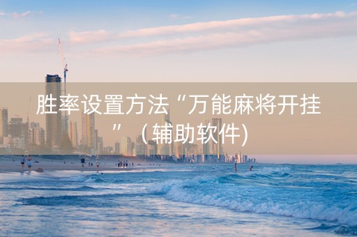 胜率设置方法“万能麻将开挂”（辅助软件)