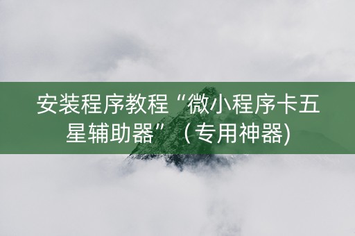 安装程序教程“微小程序卡五星辅助器”（专用神器)