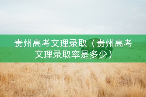 贵州高考文理录取（贵州高考文理录取率是多少）