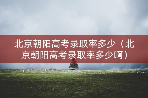 北京朝阳高考录取率多少（北京朝阳高考录取率多少啊）