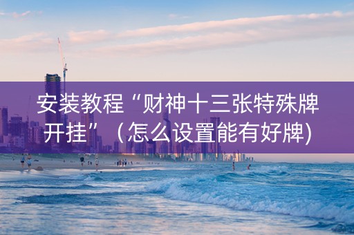 安装教程“财神十三张特殊牌开挂”（怎么设置能有好牌)