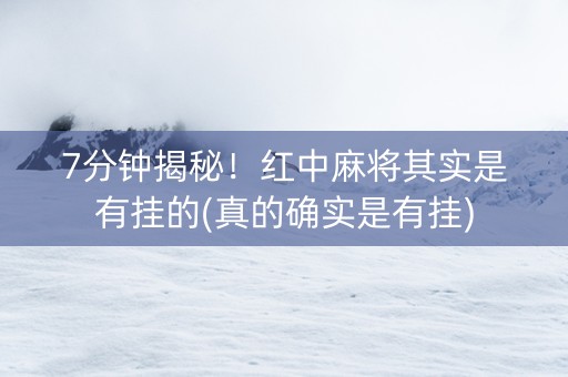 7分钟揭秘！红中麻将其实是有挂的(真的确实是有挂)