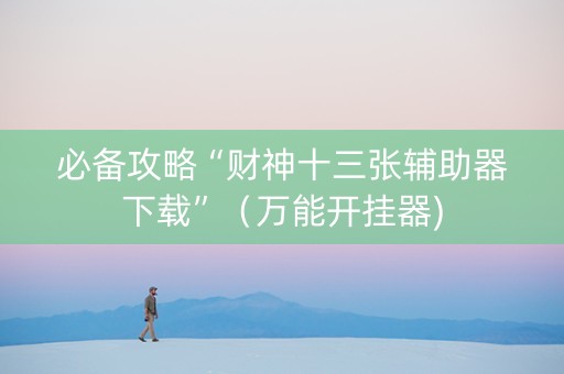 必备攻略“财神十三张辅助器下载”（万能开挂器)