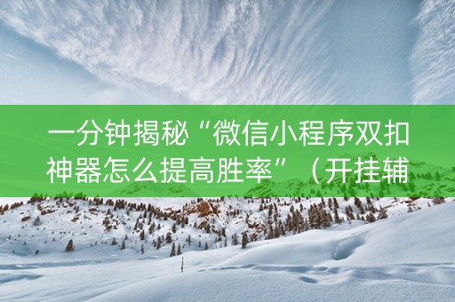 一分钟揭秘“微信小程序双扣神器怎么提高胜率”（开挂辅助插件)