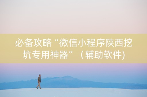 必备攻略“微信小程序陕西挖坑专用神器”（辅助软件)