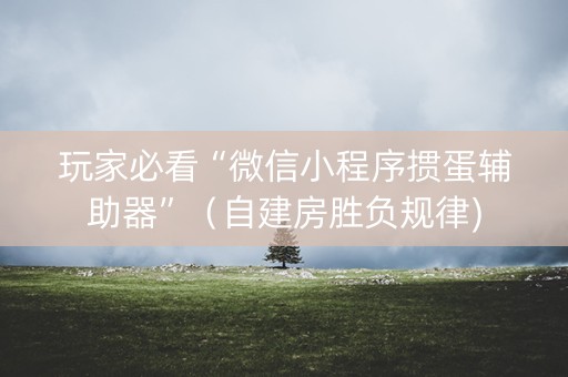 玩家必看“微信小程序掼蛋辅助器”（自建房胜负规律)