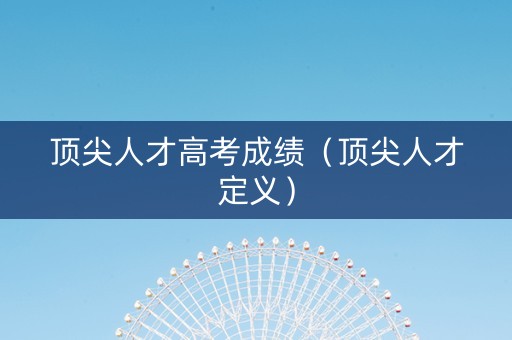 顶尖人才高考成绩（顶尖人才定义）