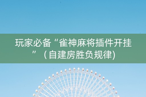 玩家必备“雀神麻将插件开挂”（自建房胜负规律)