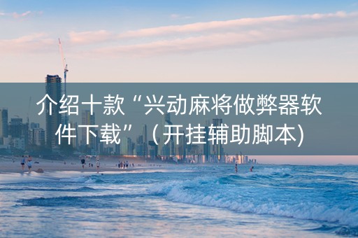 介绍十款“兴动麻将做弊器软件下载”（开挂辅助脚本)