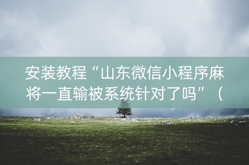 安装教程“山东微信小程序麻将一直输被系统针对了吗”（助赢神器)