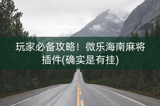 玩家必备攻略！微乐海南麻将插件(确实是有挂)