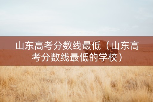 山东高考分数线最低（山东高考分数线最低的学校）