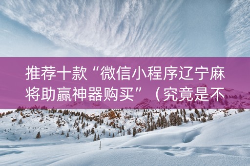 推荐十款“微信小程序辽宁麻将助赢神器购买”（究竟是不是有挂)