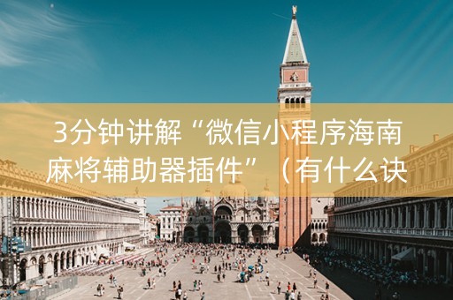 3分钟讲解“微信小程序海南麻将辅助器插件”（有什么诀窍)