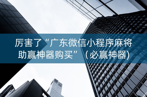 厉害了“广东微信小程序麻将助赢神器购买”（必赢神器)