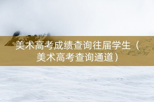 美术高考成绩查询往届学生（美术高考查询通道）