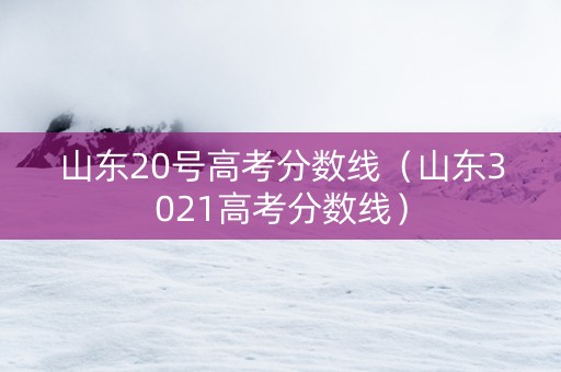山东20号高考分数线（山东3021高考分数线）