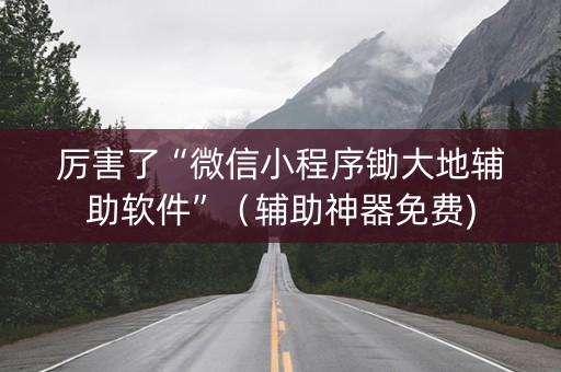 厉害了“微信小程序锄大地辅助软件”（辅助神器免费)