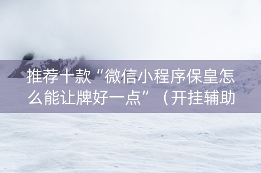 推荐十款“微信小程序保皇怎么能让牌好一点”（开挂辅助器脚本)