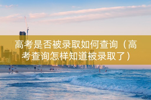 高考是否被录取如何查询（高考查询怎样知道被录取了）