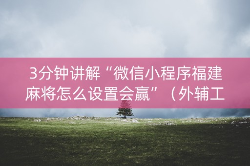 3分钟讲解“微信小程序福建麻将怎么设置会赢”（外辅工具)