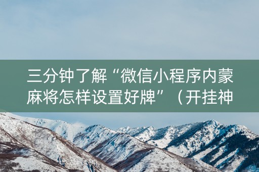 三分钟了解“微信小程序内蒙麻将怎样设置好牌”（开挂神器下载)