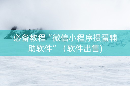 必备教程“微信小程序掼蛋辅助软件”（软件出售)