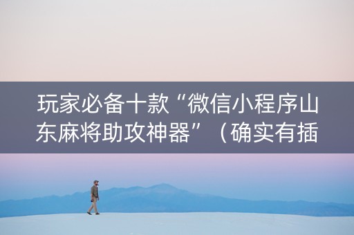 玩家必备十款“微信小程序山东麻将助攻神器”（确实有插件吗)