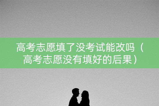 高考志愿填了没考试能改吗（高考志愿没有填好的后果）