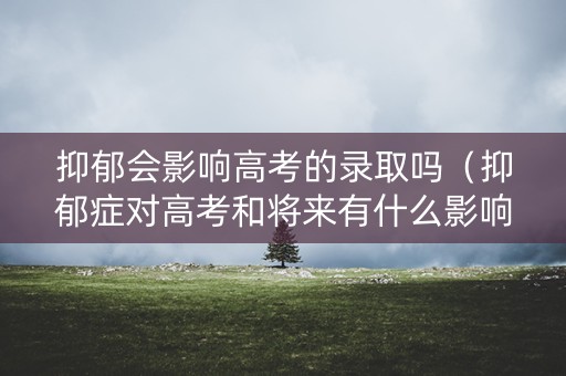 抑郁会影响高考的录取吗（抑郁症对高考和将来有什么影响）
