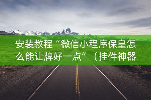 安装教程“微信小程序保皇怎么能让牌好一点”（挂件神器)