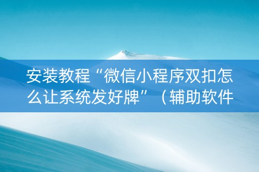 安装教程“微信小程序双扣怎么让系统发好牌”（辅助软件)