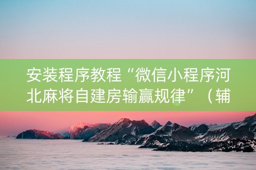安装程序教程“微信小程序河北麻将自建房输赢规律”（辅牌器插件购买)