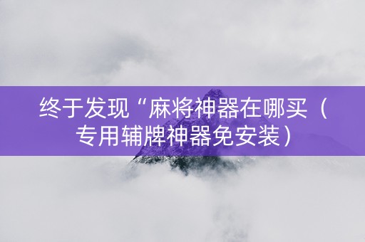 终于发现“麻将神器在哪买（专用辅牌神器免安装）