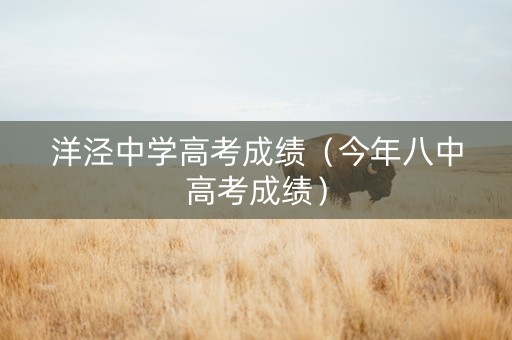 洋泾中学高考成绩（今年八中高考成绩）