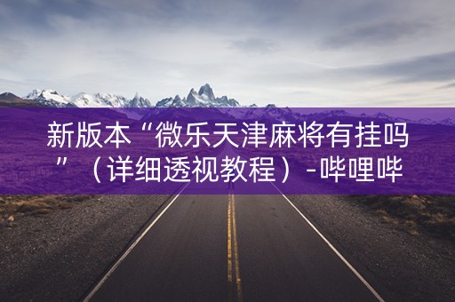 新版本“微乐天津麻将有挂吗”（详细透视教程）-哔哩哔哩