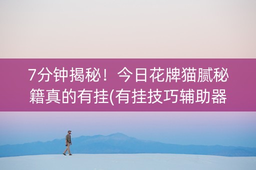 7分钟揭秘！今日花牌猫腻秘籍真的有挂(有挂技巧辅助器)