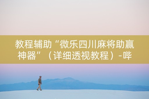 教程辅助“微乐四川麻将助赢神器”（详细透视教程）-哔哩哔哩
